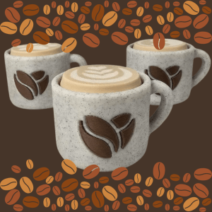 Coffee Latte Cup Clicker (No Keychain Included)