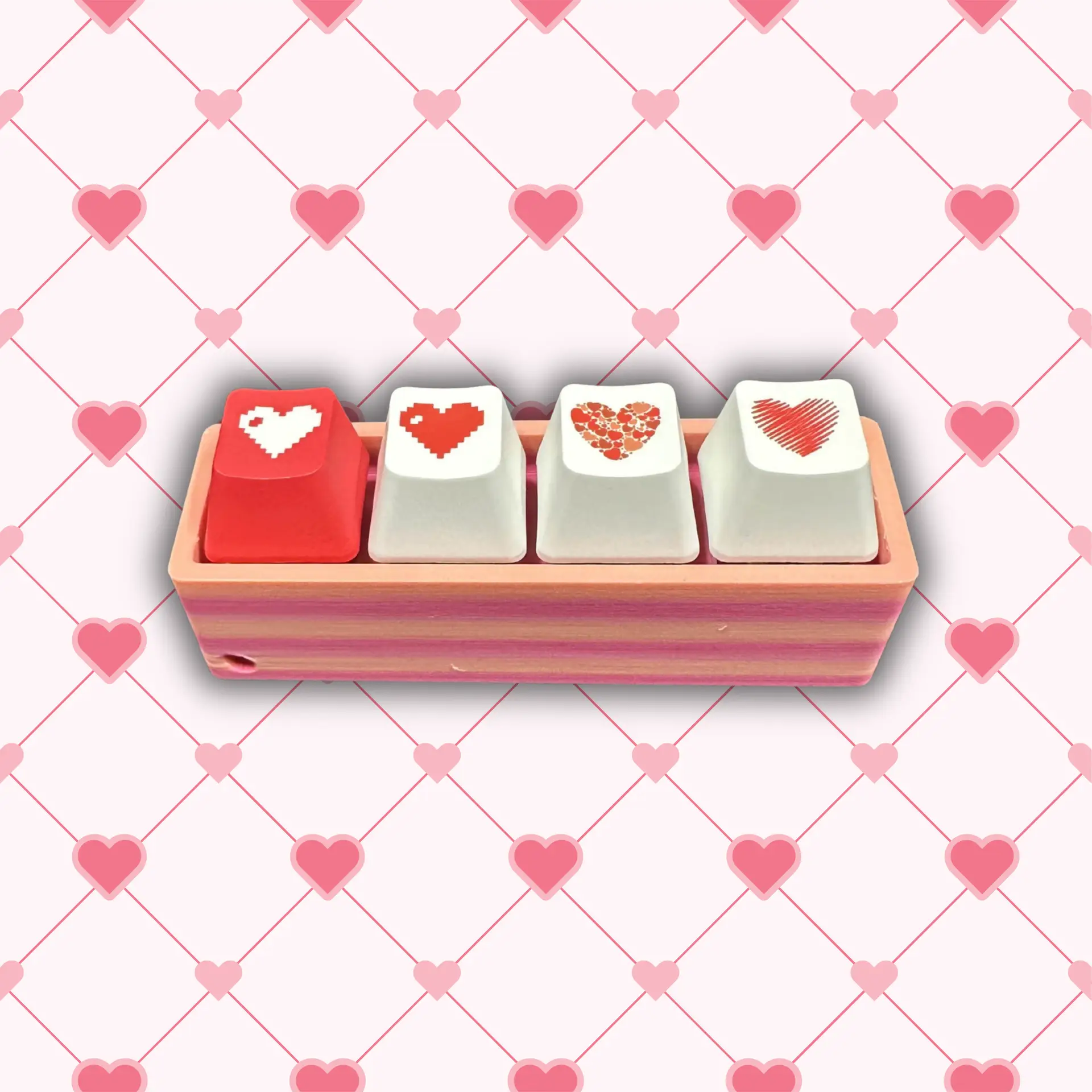 Heart Clickers with Orange and Pink Base