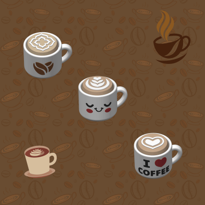 Coffee Latte Cup Clicker (No Keychain Included)