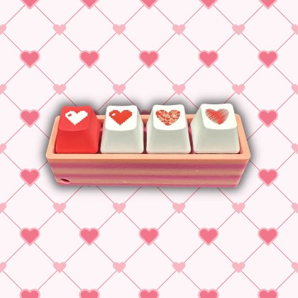 Heart Clickers with Orange and Pink Base