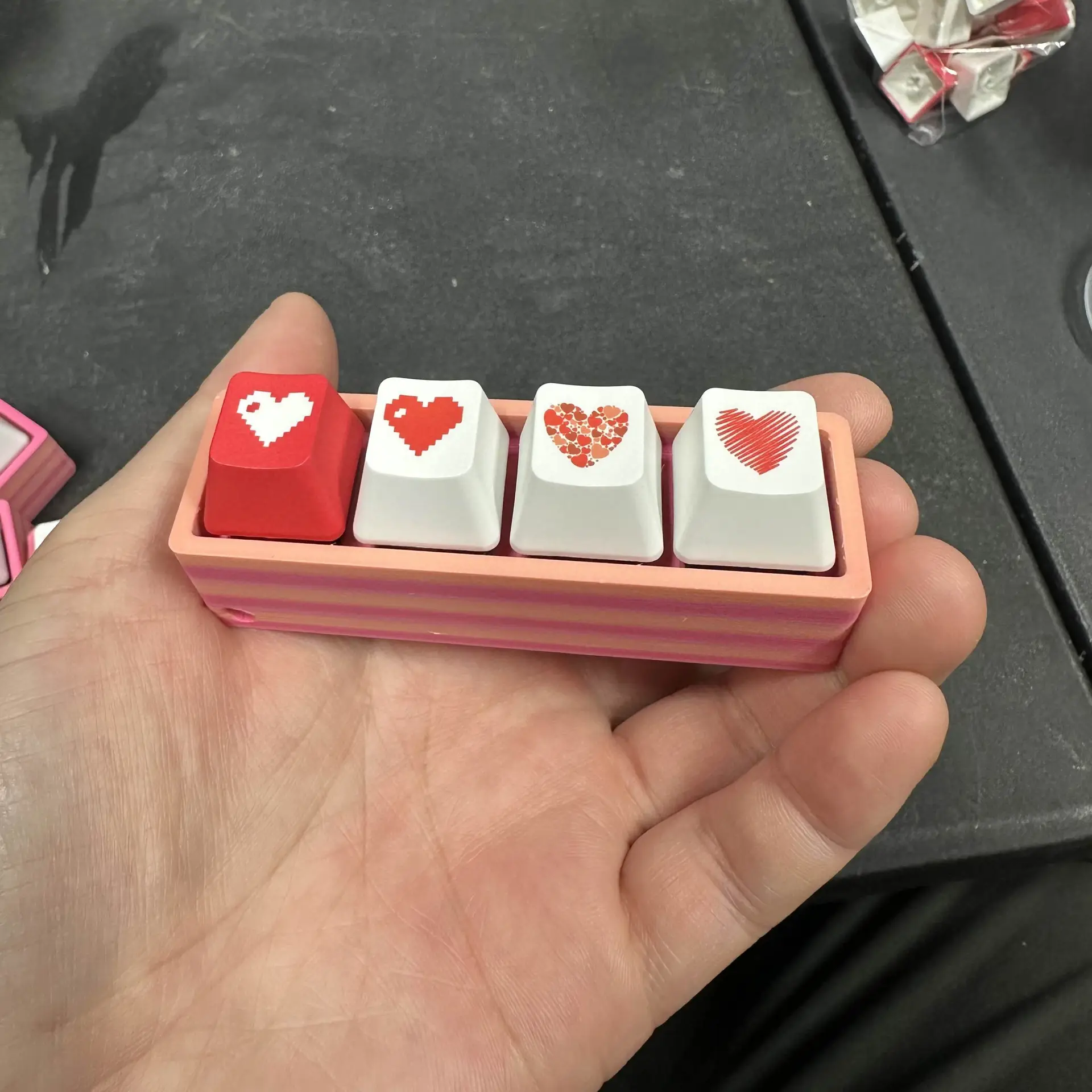 Heart Clickers with Orange and Pink Base - Image 2