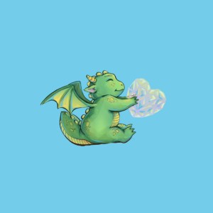 Dragon with a Heart Shaped Cloud