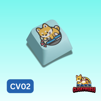 Clicky the Shiba Dog - Blue Keycap