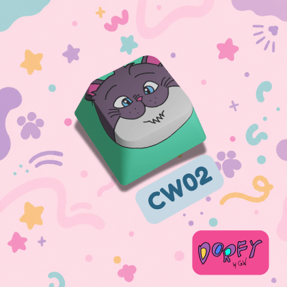 Cat Face 1 (Green) - Keycap