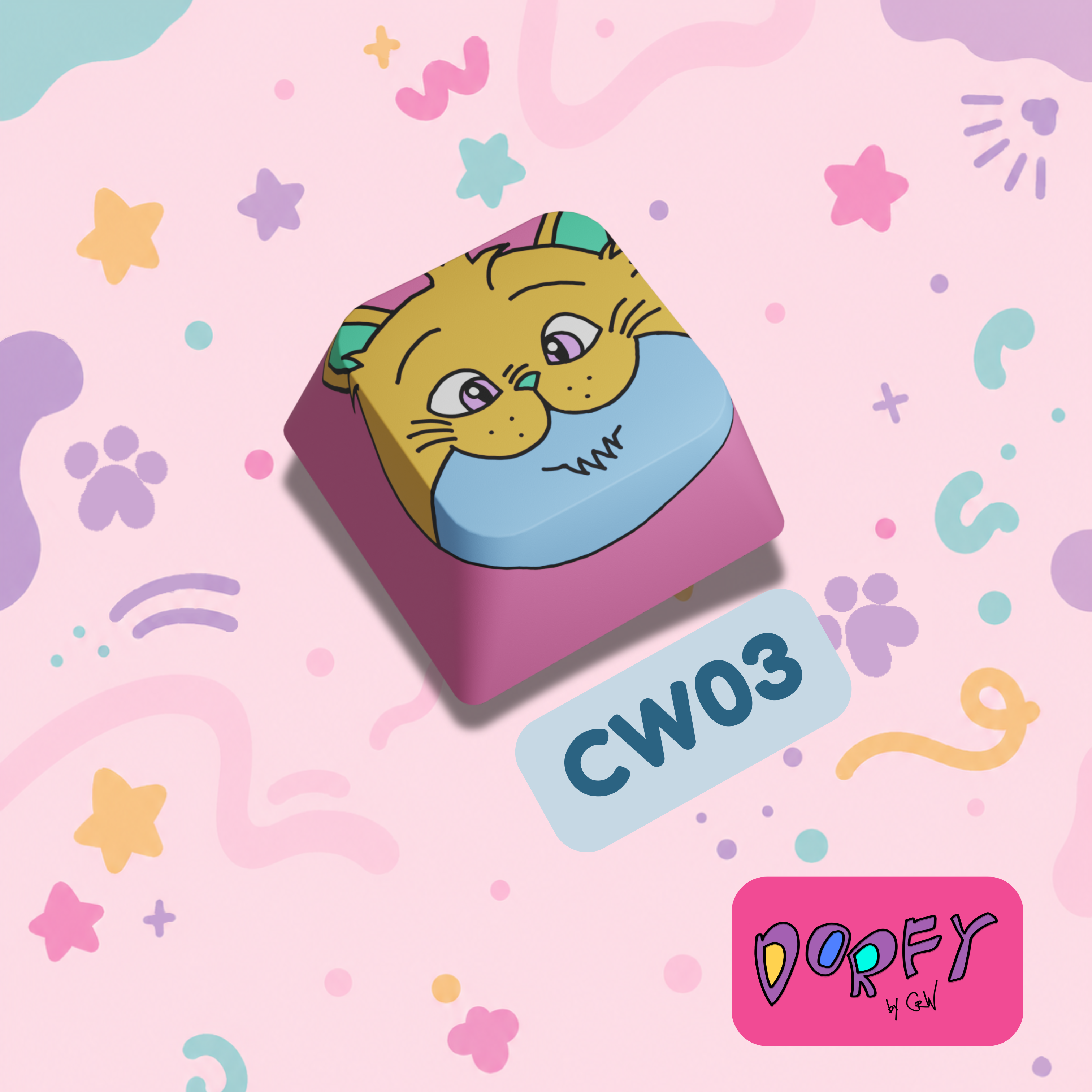 Cat Face 1 (Pink) - Keycap